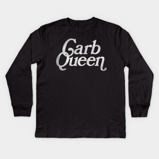 Carb Queen / Carb Lover Faded-Style Design Kids Long Sleeve T-Shirt